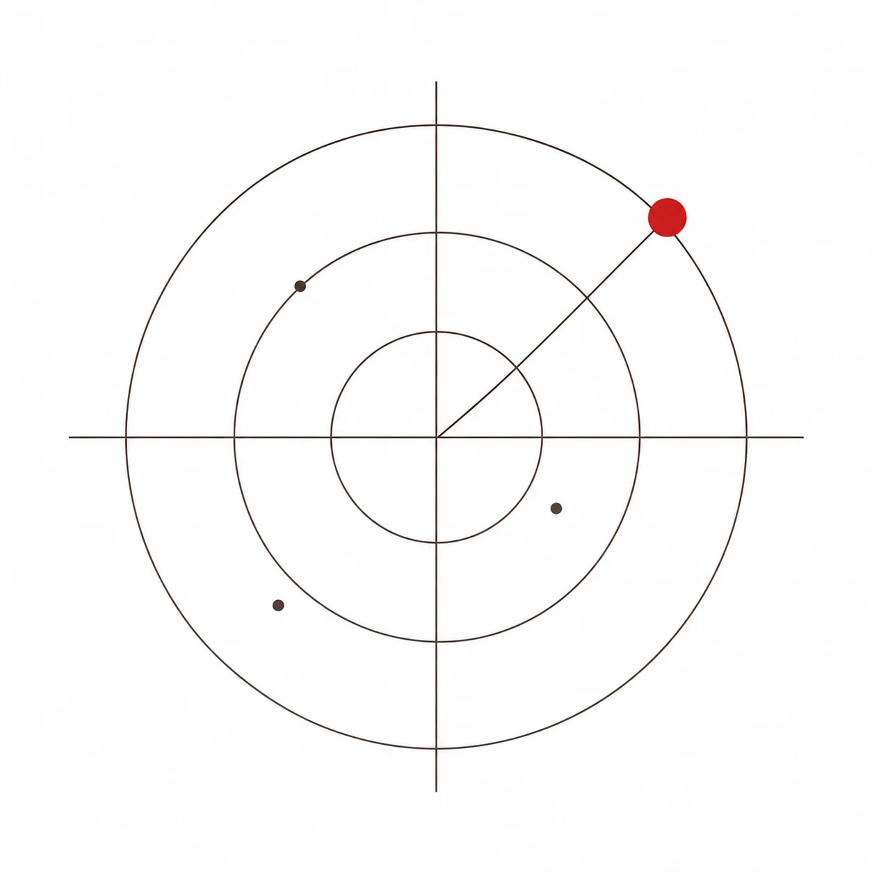 Line-drawing illustration: AI Trends Radar: cross-platform trend monitoring and analysis