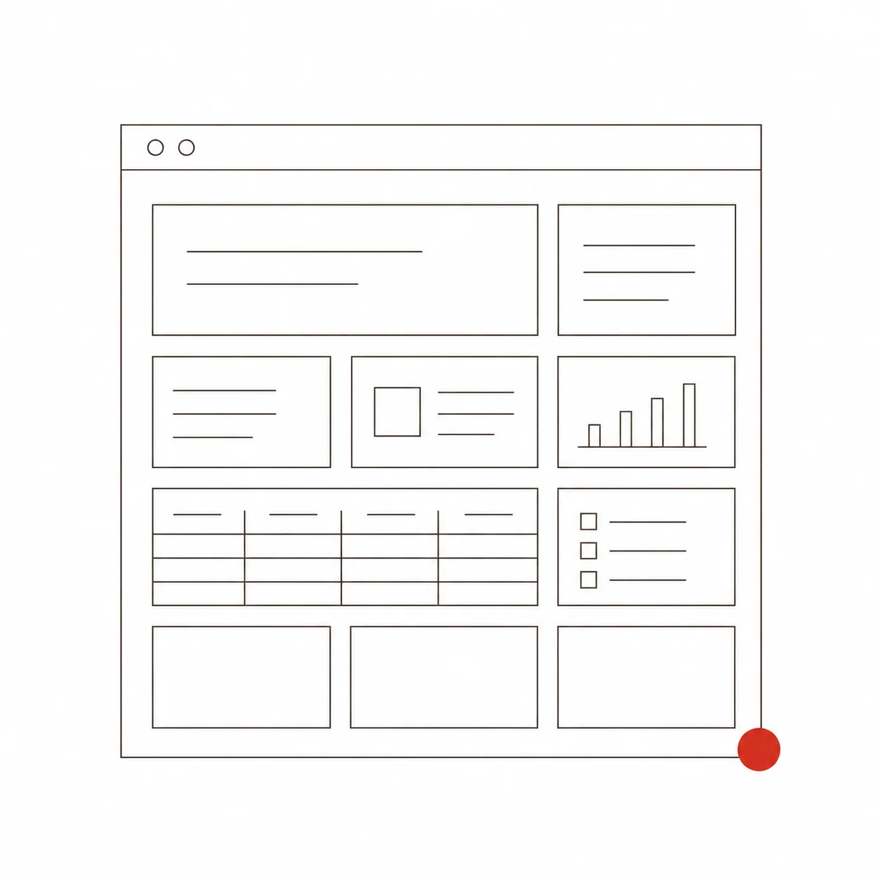 Line-drawing illustration: AI-friendly website: structured data and a semantic brand site